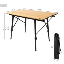 AKTIVE - Table Pliante Glampling Hauteur Réglable. Table De Camping, 90 X 57 Cm -Camping En Plein Air aktive table pliante glampling hauteur reglable table de camping 90 x 57 cm 3