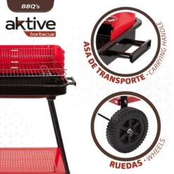Barbecue Portable Au Charbon De Bois Pour 4 Niveaux Aktive 9 Barbecue Portable Au Charbon De Bois Pour 4 Niveaux Aktive -Camping En Plein Air barbecue portable au charbon de bois pour 4 niveaux aktive 2