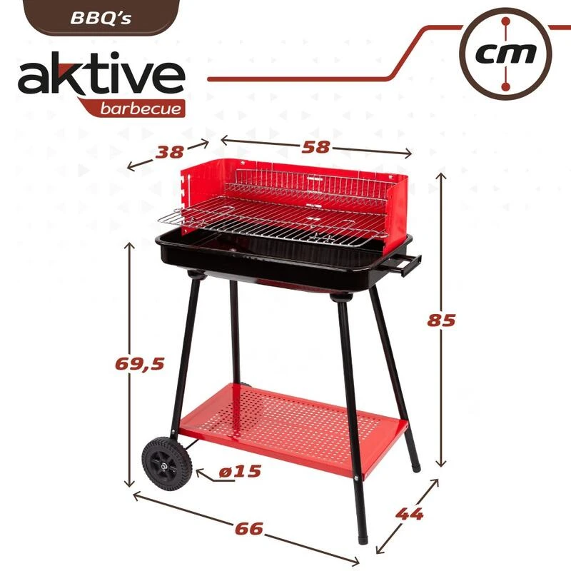 Barbecue Portable Au Charbon De Bois Pour 4 Niveaux Aktive 6 Barbecue Portable Au Charbon De Bois Pour 4 Niveaux Aktive – Image 6