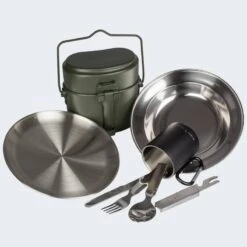 Batterie De Cuisine De Camping, Assiette Plate & Creuse, Couverts Et Tasse Set -Camping En Plein Air batterie de cuisine de camping assiette plate and creuse couverts et tasse set 3