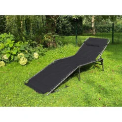 Chaise Longue Torget - Transat - Bain De Soleil 190x60x30 Cm - 150 Kg - Pliable -Camping En Plein Air chaise longue torget transat bain de soleil 190x60x30 cm 150 kg pliable 4