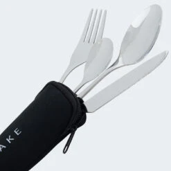 Couverts De Camping Set | Fourchette, Couteau, 2 Cuillères | Incl. Sac | Acier -Camping En Plein Air couverts de camping set fourchette couteau 2 cuilleres incl sac acier 3