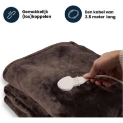 Couverture Électrique Luvego Avec Polaire/Sherpa - Brun Foncé -Camping En Plein Air couverture electrique luvego avec polairesherpa brun fonce 4