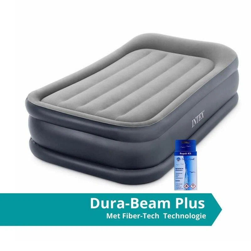 Intex Deluxe Pillow Rest Raised Twin - Lit Gonflable - 191x99x42cm - Avec Accessoires 1 Intex Deluxe Pillow Rest Raised Twin - Lit Gonflable - 191x99x42cm - Avec Accessoires