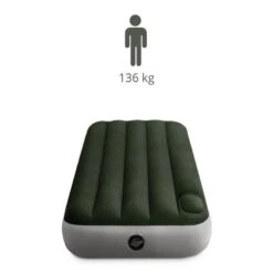 Intex Downy Jr. Twin Airbed - Lit Gonflable - 191x76x25cm - Avec Accessoires -Camping En Plein Air downy jr twin airbed lit gonflable 191x76x25cm avec accessoires 2