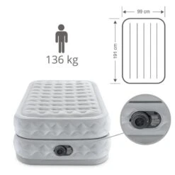 Intex Matelas Gonflable - 1-Person - 99 X 191 X 51 Cm - Gris -Camping En Plein Air intex matelas gonflable 1 person 99 x 191 x 51 cm gris 3