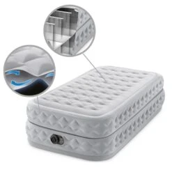 Intex Matelas Gonflable - 1-Person - 99 X 191 X 51 Cm - Gris -Camping En Plein Air intex matelas gonflable 1 person 99 x 191 x 51 cm gris 4