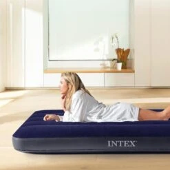 Matelas Gonflable - Intex Classic Downy -1 Personne - 76x191x25 Cm (BxLxH) -Camping En Plein Air matelas gonflable intex classic downy 1 personne 76x191x25 cm bxlxh 5