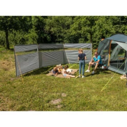 Paravent De Camping Bora - Brise-Vue - 6,0 X 1,4 M - Résistant Au Vent - Gris -Camping En Plein Air paravent de camping bora brise vue 60 x 14 m resistant au vent gris 2