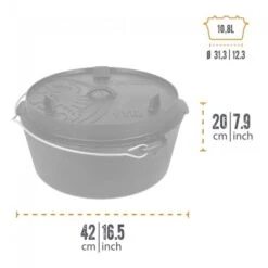 Petromax Dutch Oven FT12-12QT - Sans Pieds -Camping En Plein Air petromax dutch oven ft12 12qt sans pieds 2