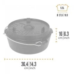 Petromax Dutch Oven FT6-6QT - Sans Pieds 7 Petromax Dutch Oven FT6-6QT - Sans Pieds -Camping En Plein Air petromax dutch oven ft6 6qt sans pieds 2