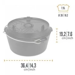 Petromax Dutch Oven FT9-9QT (Sans Pieds) Set - Poêle + Levier De Couvercle + -Camping En Plein Air petromax dutch oven ft9 9qt sans pieds set poele levier de couvercle 2