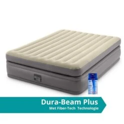 Camping En Plein Air 23 Intex Prime Comfort Elevated Queen - Lit Gonflable - 203x152x51cm - Avec Accessoires