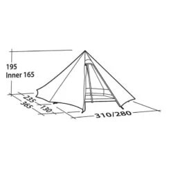 Robens Cône Vert PRS - Tipi Tent Pour Quatre Personnes -Camping En Plein Air robens cone vert prs tipi tent pour quatre personnes 2