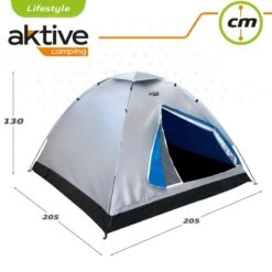 Tente 4 Hommes 205x205x130 Cm Aktive -Camping En Plein Air tente 4 hommes 205x205x130 cm aktive 2