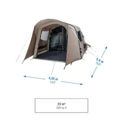 Quechua Tente Gonflable De Camping - AirSeconds 4.2 Polycoton - 4 Personnes - 2 Chambres -Camping En Plein Air tente gonflable de camping airseconds 42 polycoton 4 personnes 2 chambres 2